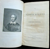 1839 The Fairie Queene EDMUND SPENSER Epic Elizabethan Poem 1/2 Marbled Leather